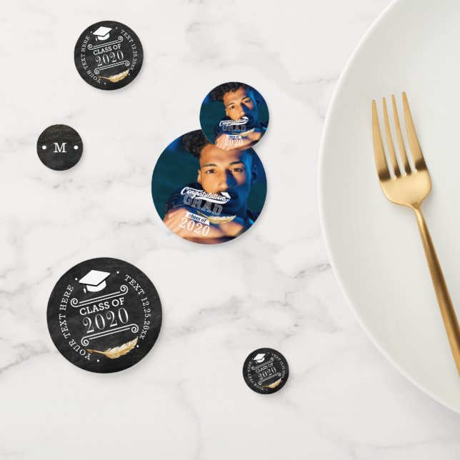 Graduation Party Retro Chalkboard Personalised Confetti (Group)