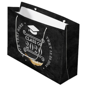 Graduation Party Retro Chalkboard Personalised Large Gift Bag
