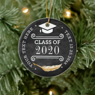 Graduation Party Retro Chalkboard Photo Ceramic Ornament