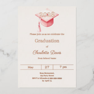 Graduation party rose gold class of 2026 luxury