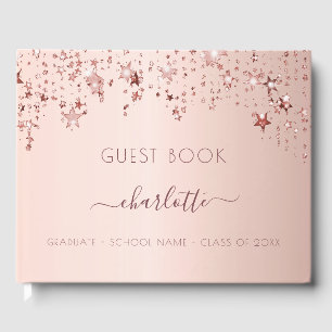 Graduation party rose gold luxury class of 2024 guest book