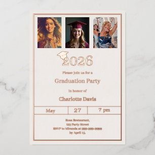 Graduation party rose gold photo luxury