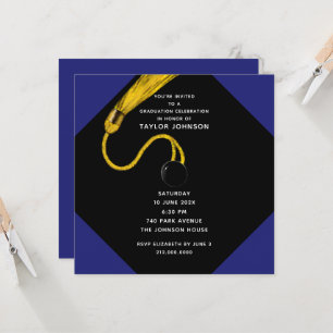 Graduation Party Royal Blue Invitation