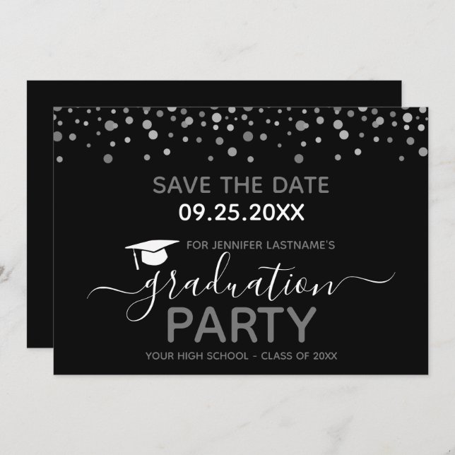 Graduation Party Save the Date Invitation (Front/Back)