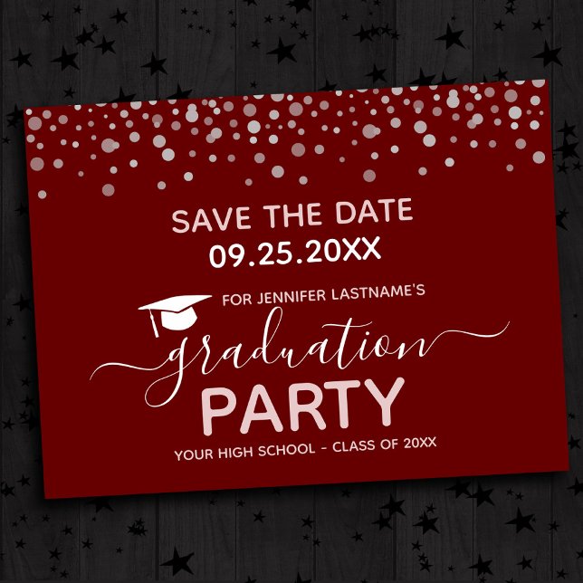 Graduation Party Save the Date Invitation Postcard (Creator Uploaded)