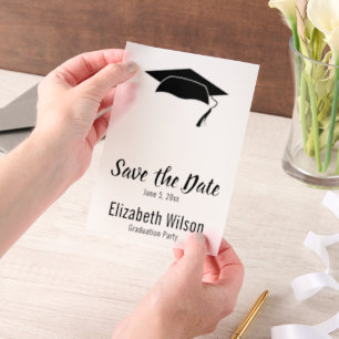 Graduation Party Save the Date Vellum Invitations