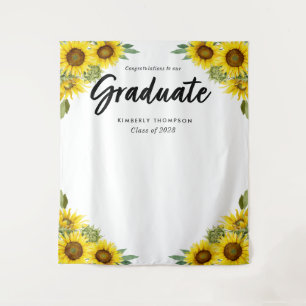 Graduation Party Script Celebration Sunflower   Tapestry