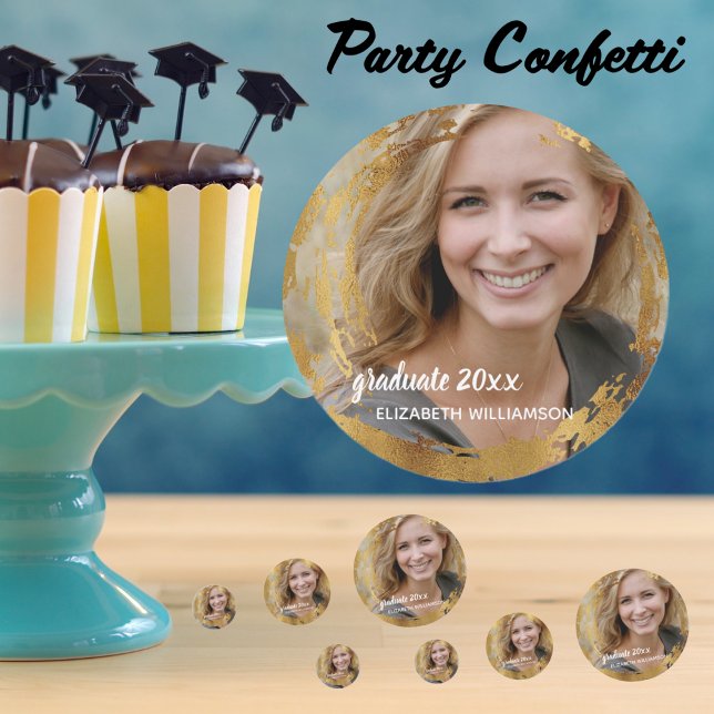 Graduation Party Senior Class Photo Faux Gold Confetti (Creator Uploaded)