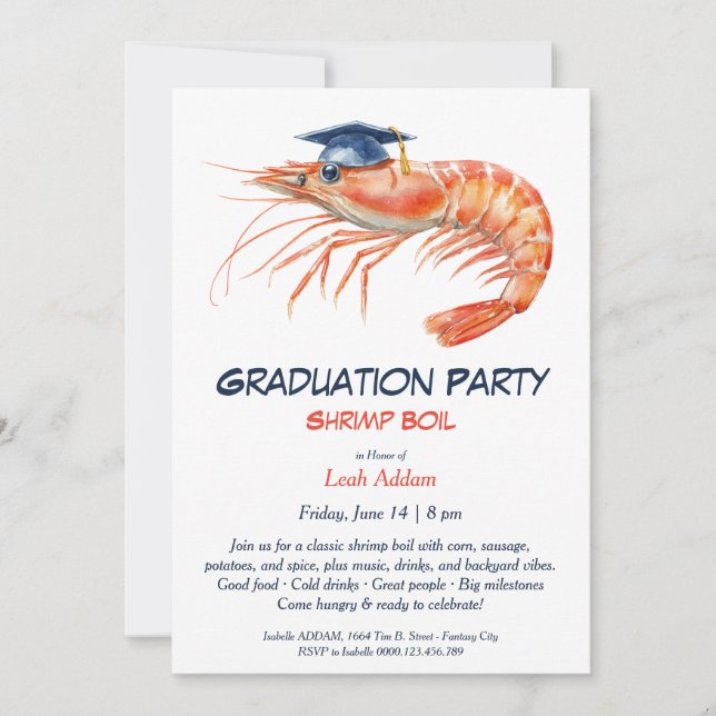 Graduation Party Shrimp Boil Invitation (Front)