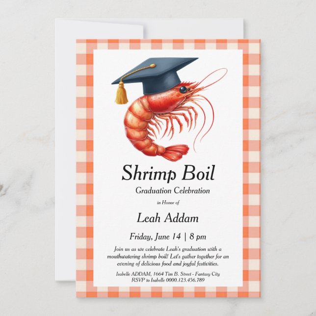Graduation Party Shrimp Boil Invitation (Front)