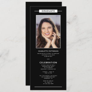 Graduation Party Simple Modern Photo QR Code Invitation