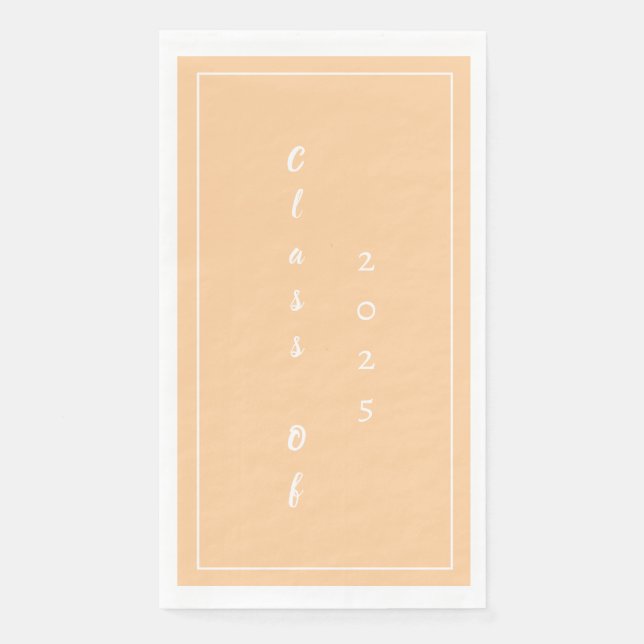 Graduation Party Student Class Of 2025 Light Peach Napkin (Front)