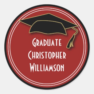 Graduation Party Thank You Modern Grad Classic Round Sticker