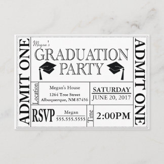 Graduation Party Ticket Invitation