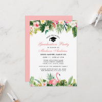 Graduation Party Tropical Floral Pink