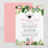 Graduation Party Tropical Floral Pink