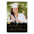 Graduation Party Welcome Black Gold Script Photo
