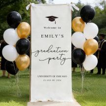 Graduation Party Welcome Fabric Sign, College Grad