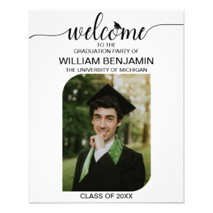 Graduation Party Welcome with Modern Photo Arch Print