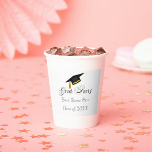 Graduation Party with Custom Name and Class Year Paper Cups