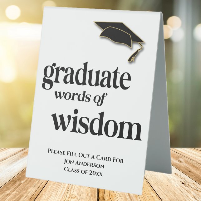 Graduation Party Words Of Wisdom Guest Advice (Graduation Party Event Table Top Sign. )