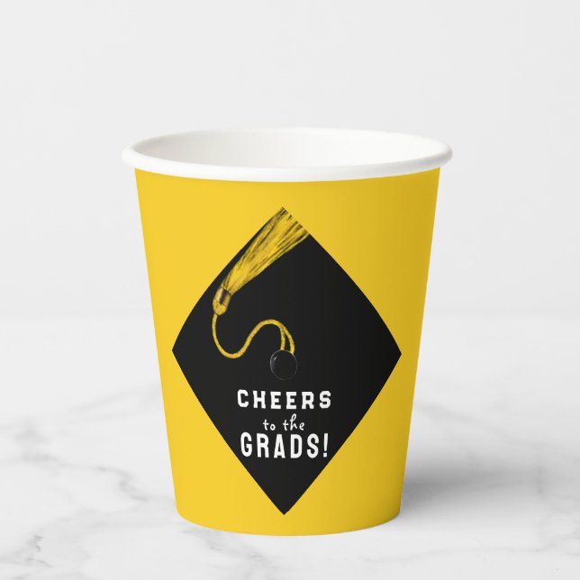 Graduation Party Yellow Paper Cups (Front)