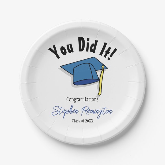 Graduation Party You Did it Tableware Paper Plate (Front)