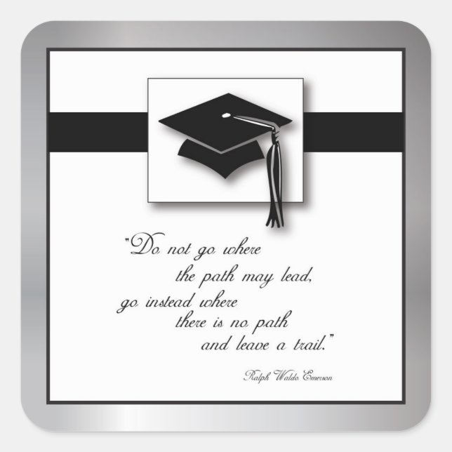 Graduation Path, Square Gift Items Sticker (Front)