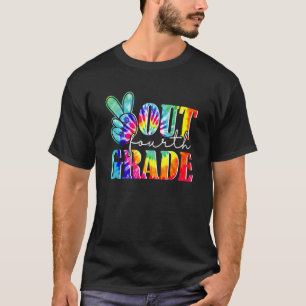 Graduation Peace Sign Out 4th Grade Pre K Tie Dye T-Shirt