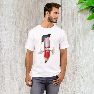 Graduation Pencil Character Holding Diploma T-Shirt