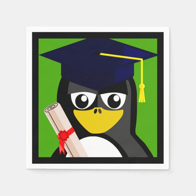 GRADUATION PENGUIN NAPKIN (Front)