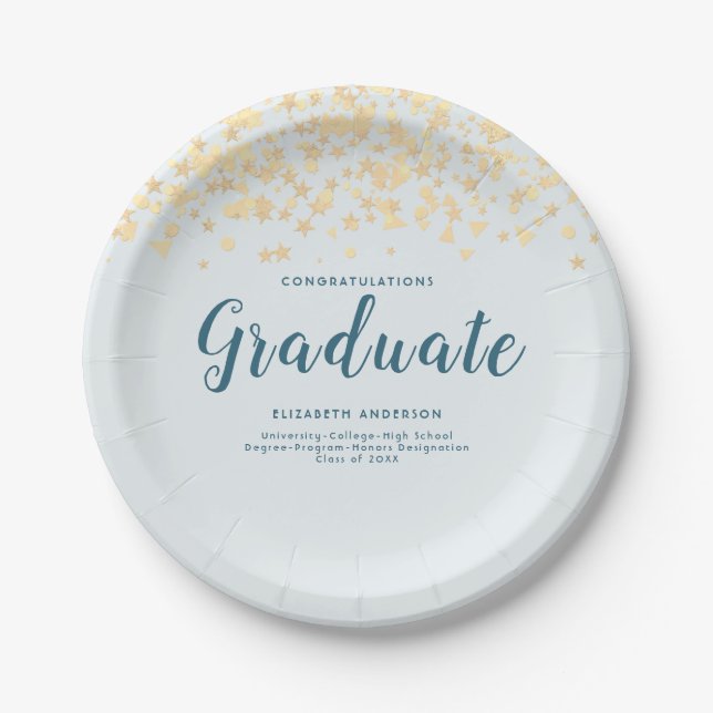 Graduation Personalised Name Paper Napkin Plate (Front)