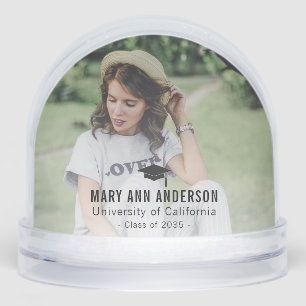 Graduation personalised photo gift idea snowglobe