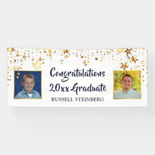 Graduation Personalised Then and Now Photos Banner