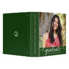 Graduation Photo Album Green Modern Script Hearts