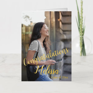 Graduation Photo Announcement, Class of 2023  Foil Greeting Card