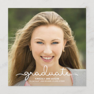 Graduation Photo Announcement Handwritten Script