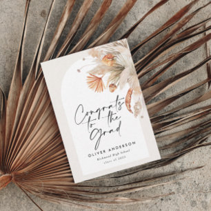 Graduation photo arch terracotta pampas botanical  invitation