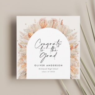Graduation photo arch terracotta pampas botanical invitation