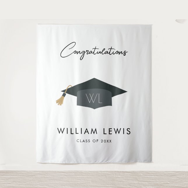 Graduation Photo Backdrop Graduation Decorations Tapestry (Front)