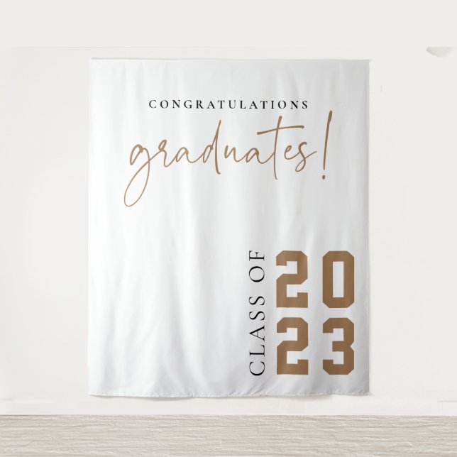 Graduation Photo Backdrop School Party Banner Sign Tapestry (Front)
