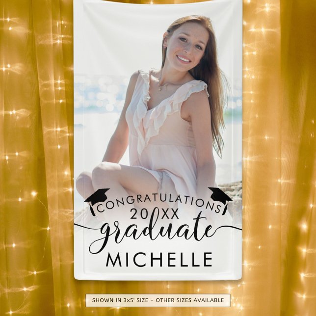 Graduation Photo Banner Elegant Script Congrats (Creator Uploaded)