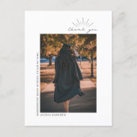 Graduation Photo Black & White Line Art Thank You