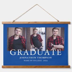 Graduation Photo Blue Hanging Tapestry