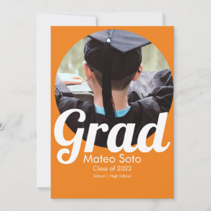 Graduation Photo Bold Any Colour   Invitation