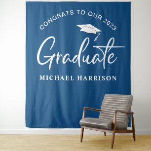 Graduation Photo Booth Blue Tapestry