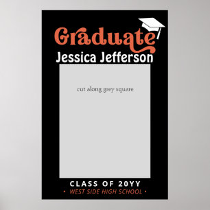 Graduation Photo Booth Frame retro bold Poster