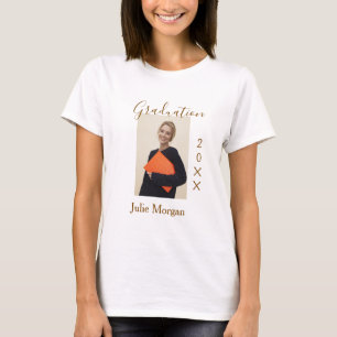 Graduation photo brown golden year 20XX namesimple T-Shirt