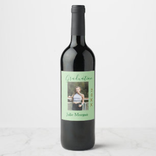 Graduation photo brown golden year 20XX namesimple Wine Label