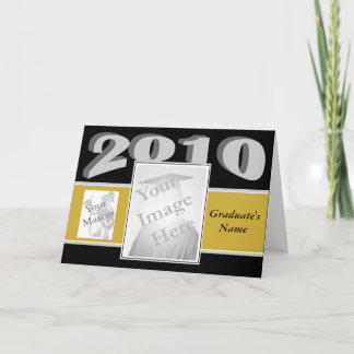 Graduation Photo Card with mascot -gold